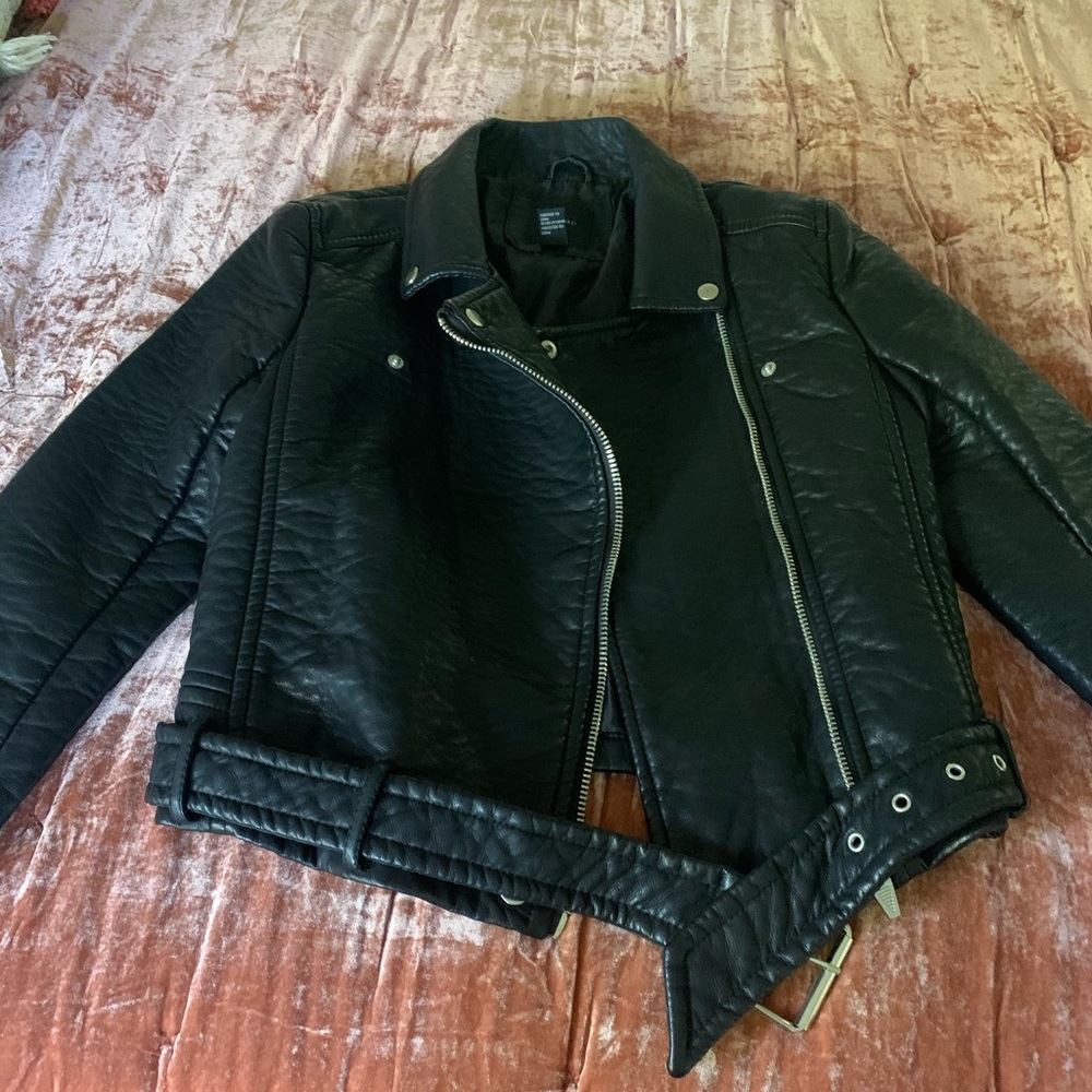 Black Leather Moto Jacket